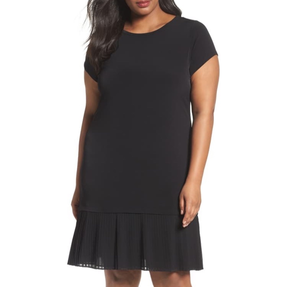 Michael Kors Pleat chiffon hem jersey dress